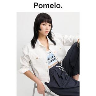Pomelo 夹克女金属扣设计感宽松显瘦夹克外套女 休闲风短款