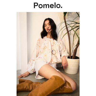 Pomelo 花卉收褶上衣 - 白色