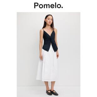 背心吊带 纯欲风吊带女扭结设计感V领气质显瘦无袖 Pomelo 法式