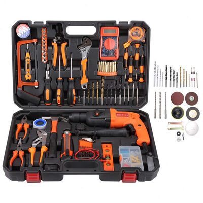 电工箱带家用工具套装组灿五金电锤木工套组合电钻铭手动维修工具