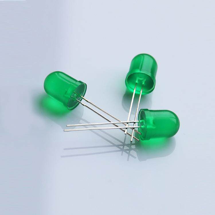 加工K脚弯脚切脚发光二极管 F10绿发绿 10MMLED灯珠 白发绿光