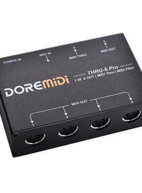 DOREMiDi MIDI THRU-6 Pro控制器6路1进6出MIDI分线过滤器