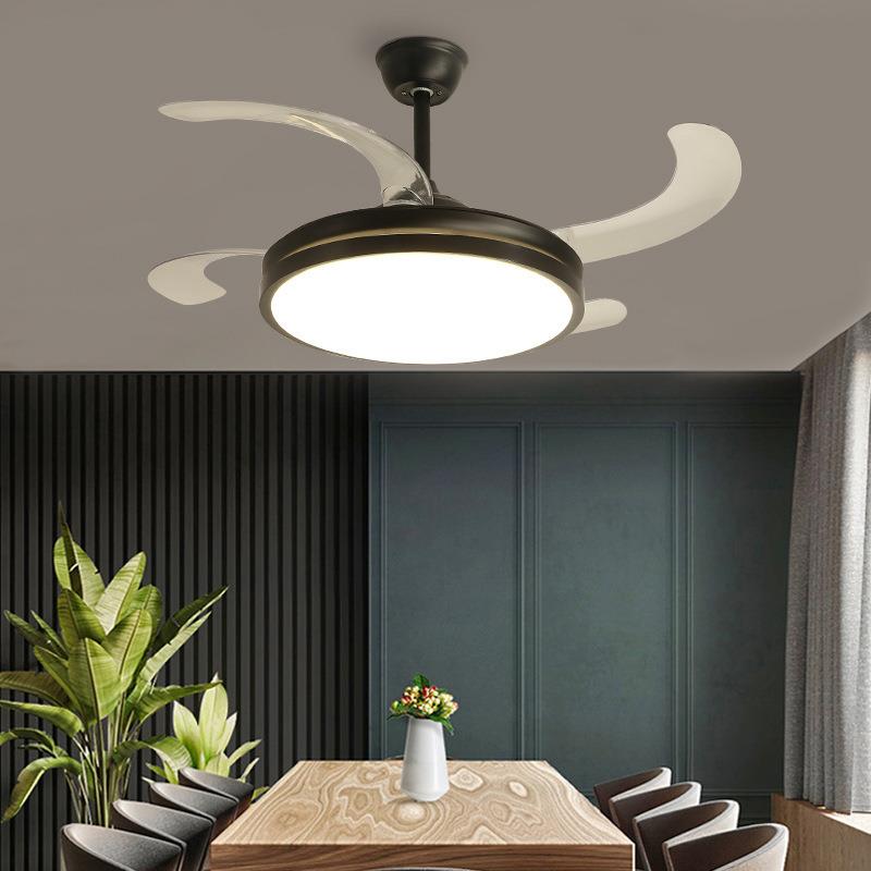 天亨北欧隐形餐厅吊扇灯新中式卧室风扇灯简约客厅家用电扇吊灯