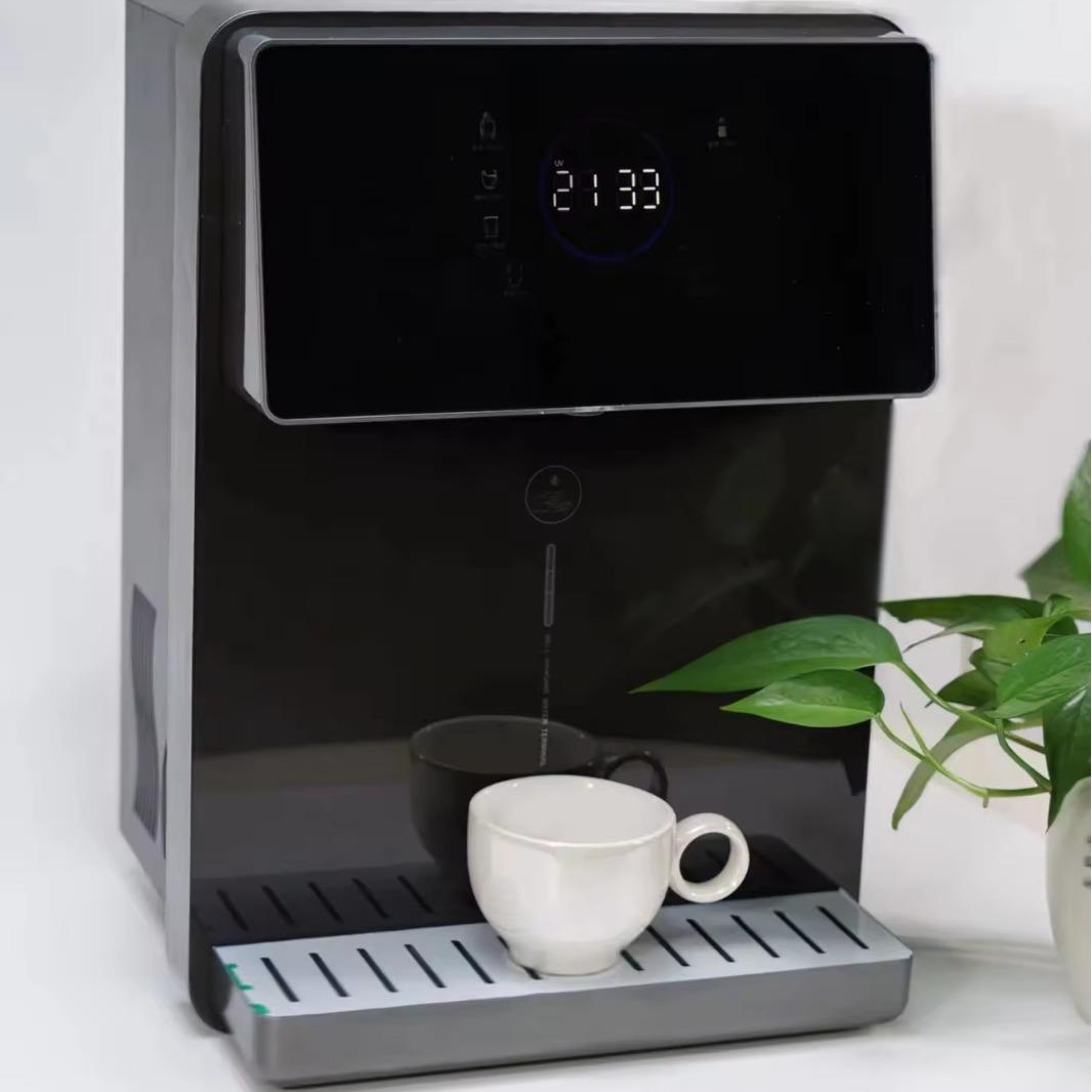 新款家用商用带净水一体机的UV台式饮水机电子制冷饮水机