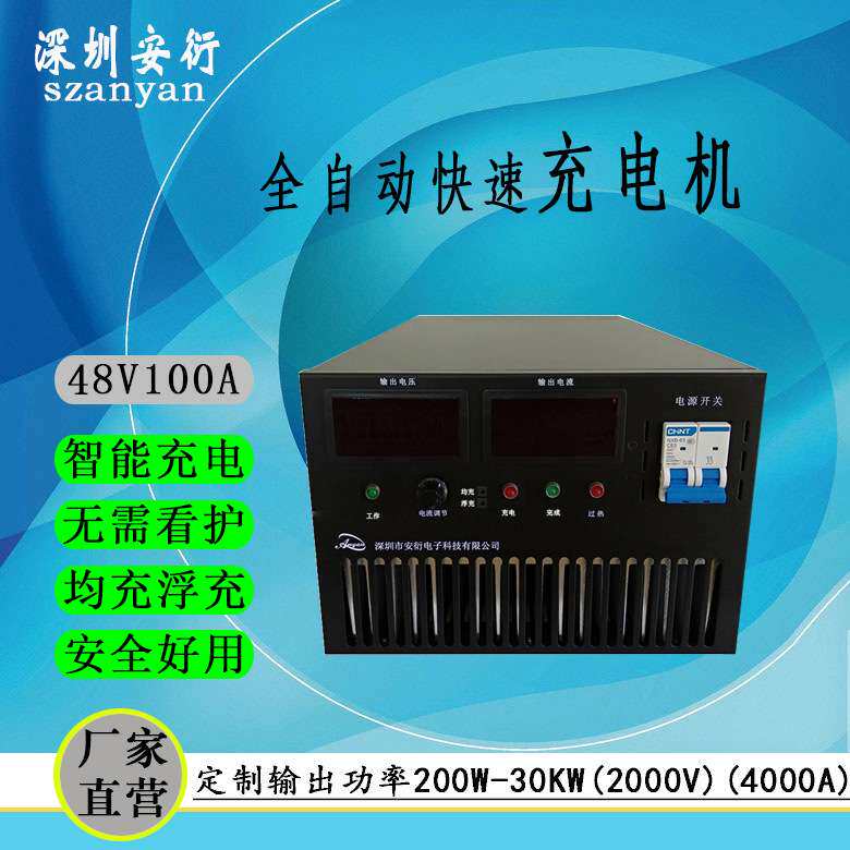 48V100A电瓶充电机48V电池组充电器均充浮充冲电机快充高功率充电