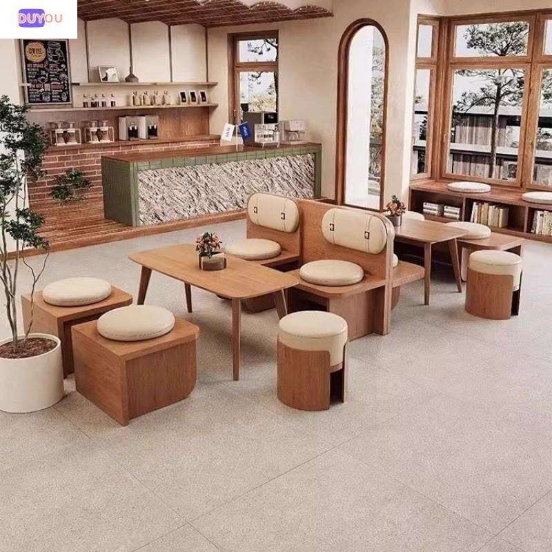 商用餐饮卡座沙发奶茶店桌椅组合咖啡厅复古餐桌茶楼靠墙座椅卡座