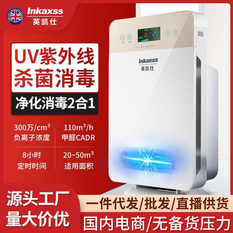 英凯仕空气净化器家用小型空气消毒机负离子净化机厂家 直销