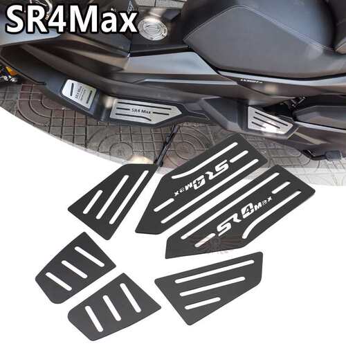 适合隆鑫SR4Max改装不锈钢脚踏无极LX350T-5脚踏板防滑脚垫拉丝板