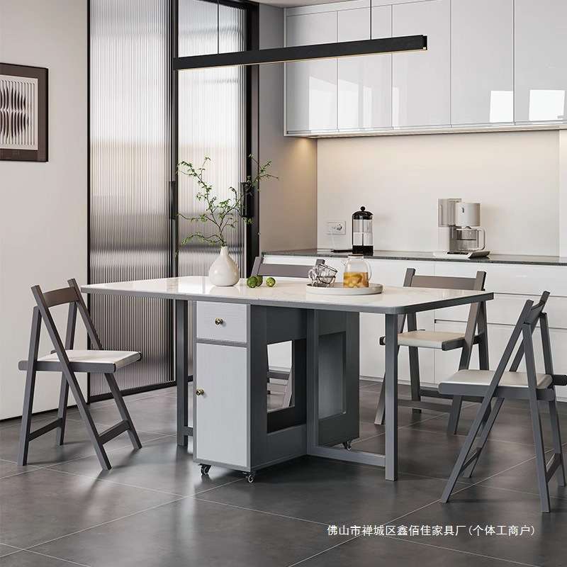 隐藏式折叠餐桌椅组合家用商用经济型伸缩移动桌户外庭院餐厅桌椅
