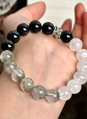 天然绿幽灵水晶手串女招财转运珠