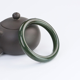 琳琯瑛和田玉手镯天然正品且末蓝宽条玉镯玉石女款自带证书送礼物