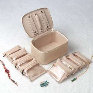 亚马逊跨境款首饰盒耳环珠宝首饰收纳盒便携旅行分装袋收纳盒子