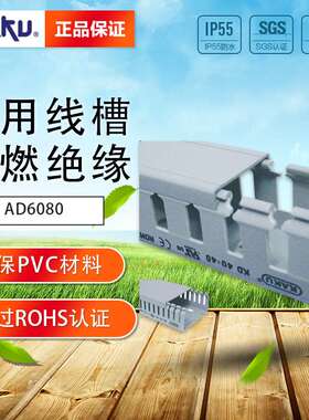 6080PVC线槽60高*80宽 EASCO线槽 PVC线槽 配线槽 机柜线槽