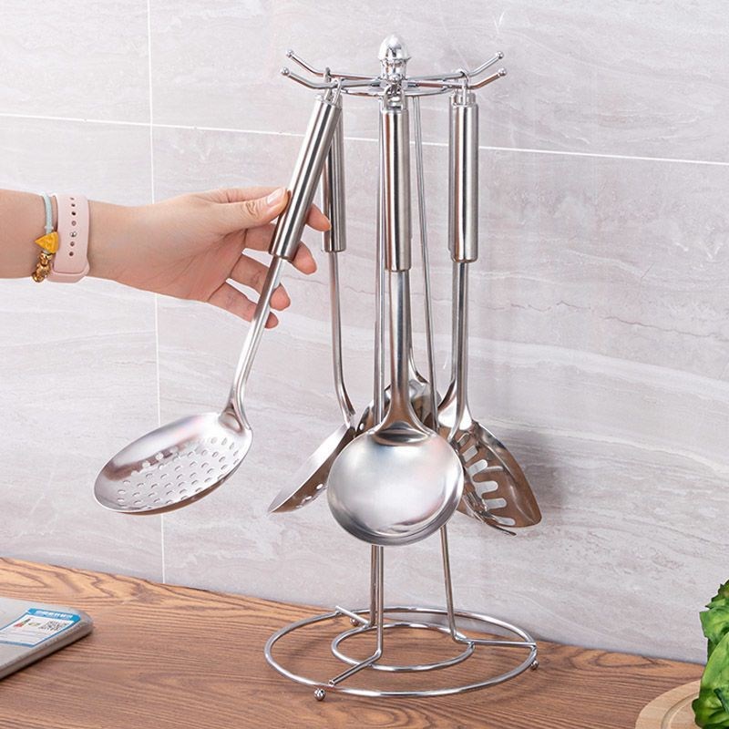 厨房收纳架锅铲架铲o勺挂架铲子架沥水架家用锅铲汤勺子旋转置物