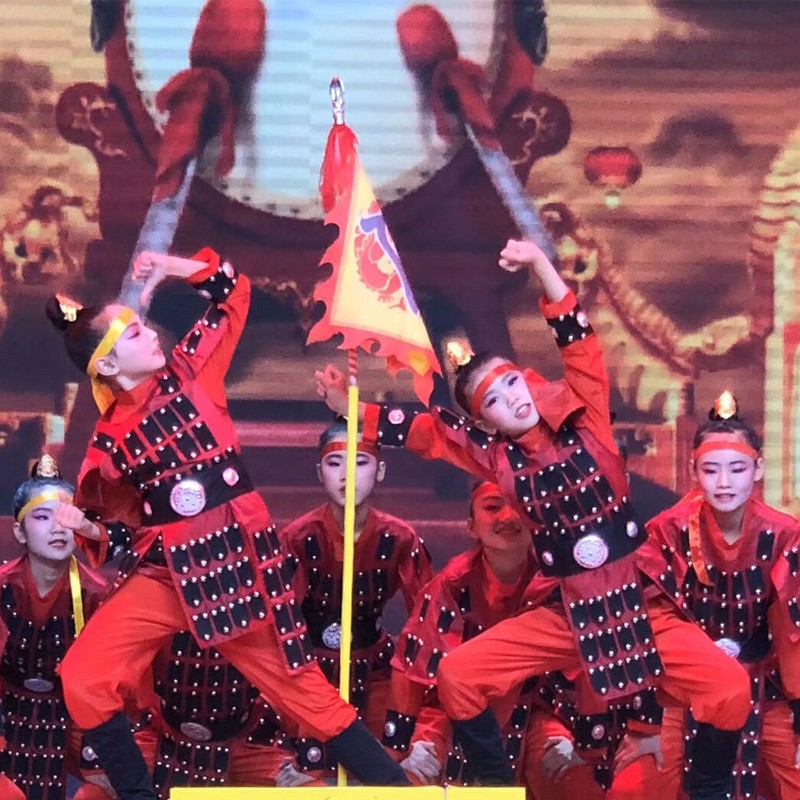 古代女将盔甲花木兰戎装将军岳飞满江红朗诵演出服U儿童复古士兵