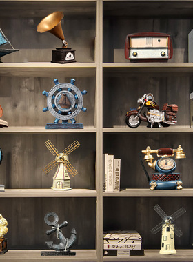 欧式复古摆件留声l机创意家居客厅办公室小摆设北欧书柜酒柜装饰