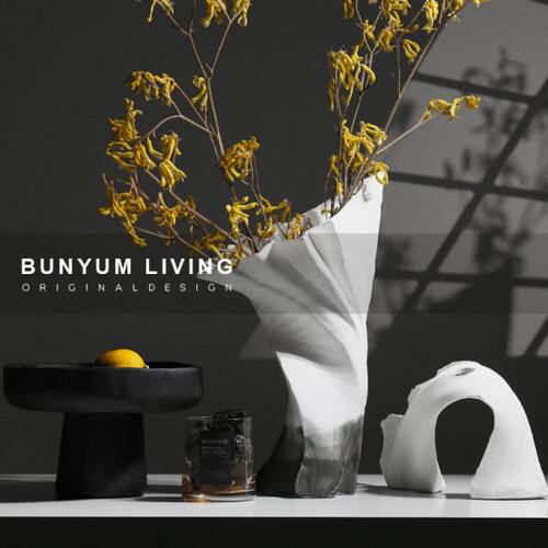 现代轻奢陶瓷花瓶摆件客厅样板房软装饰品干花花束插花器艺术摆设