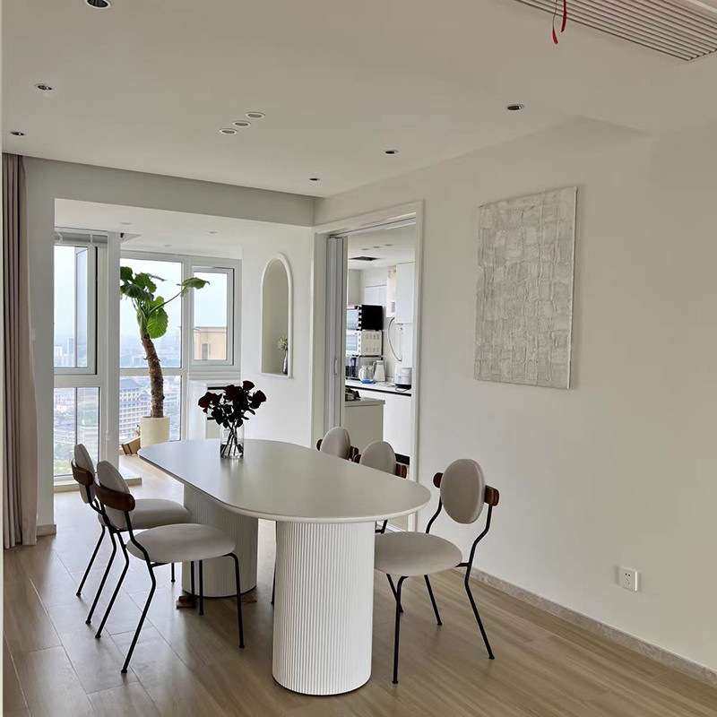 北欧设计师简约岩板餐桌家用椭圆形实木罗马柱饭桌工作台洽谈桌,鲜花速递/花卉仿真/绿植园艺,割草机/草坪机,淘宝优惠券,粉丝福利购,淘宝优惠卷