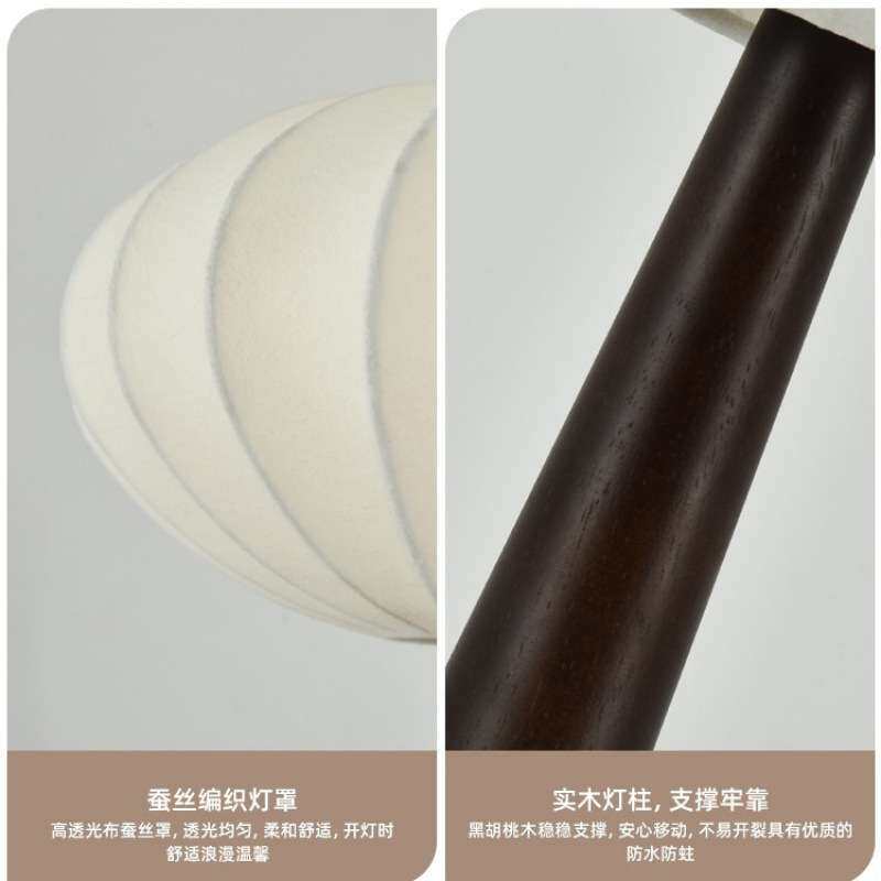 北欧新中式台灯简约个性艺术创意复古布艺温馨卧室床头调光小夜灯