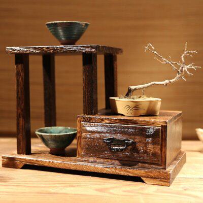 实木中式博古架 小多宝阁格茶具架 茶杯架 功夫茶具收纳柜 多宝格