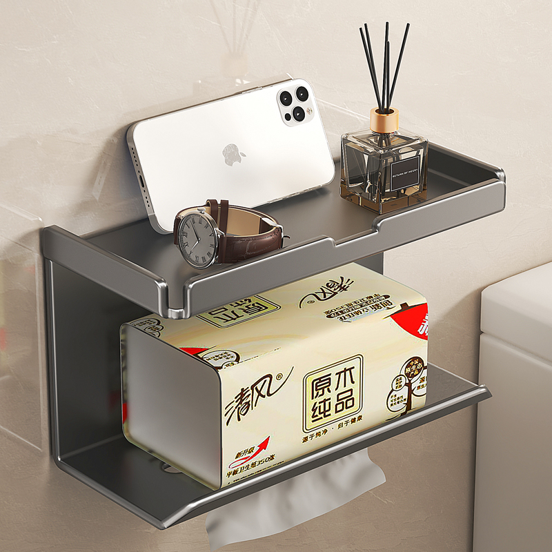 卫生间纸巾盒免打孔厕所厕纸卫z生纸置物架纸巾架厕纸放置器卷纸