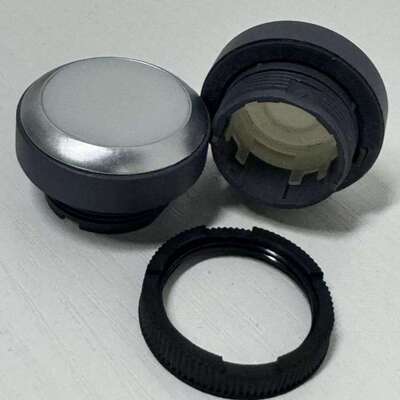 RAFIX 22 FS+发光按键，平灯罩，圆形卡圈, 触感的, 前圈 银金属