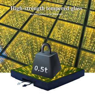 3D星光跳舞地砖灯酒吧派对磁吸深渊镜led发光舞池地板灯星空磁吸