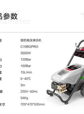 绿霸猎豹C19BG220V3.5KW高压清洗机刷车泵家用洗车机器清洗机