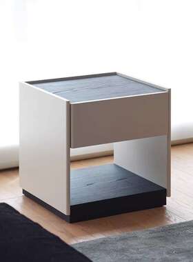 coconordic|rina瑞纳北欧简洁现代哑光黑色原木色可选卧室床头柜