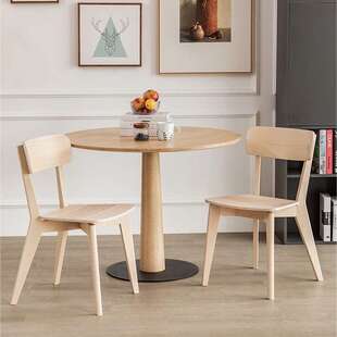 北欧风格利萨伯木桦木餐椅现代简约设计师咖啡厅餐厅靠背椅子实木