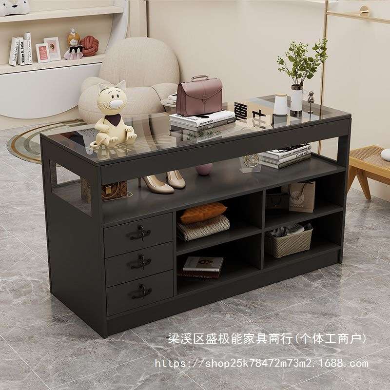 中岛台服装店收银台古风吧台柜台网红复古女装店铺前台接待小型柜