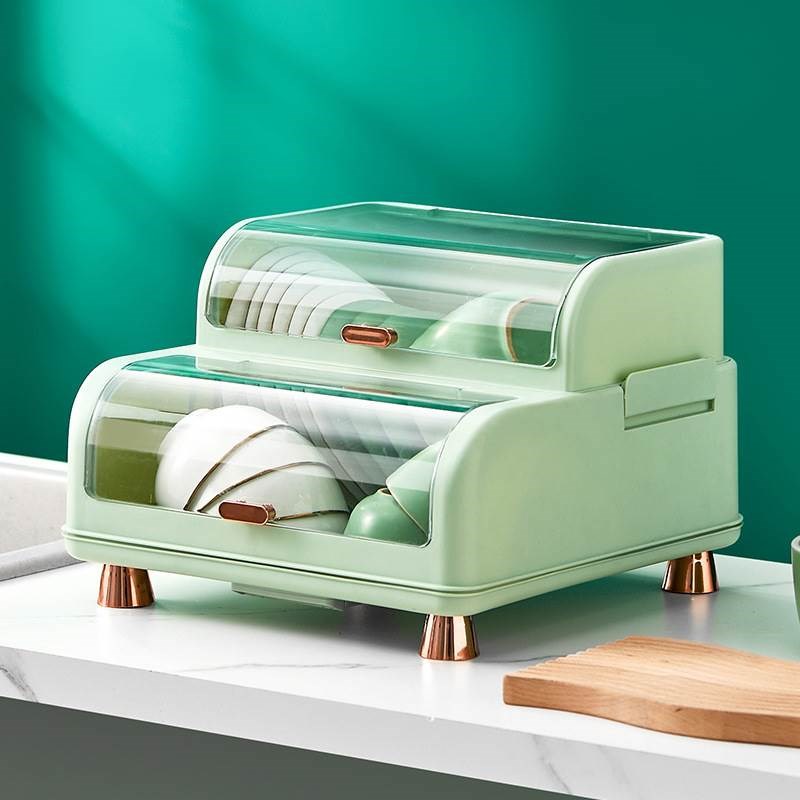 沥水碗架厨房带盖子放碗箱装碗碟碗盘餐具家用小型S置物架碗筷收