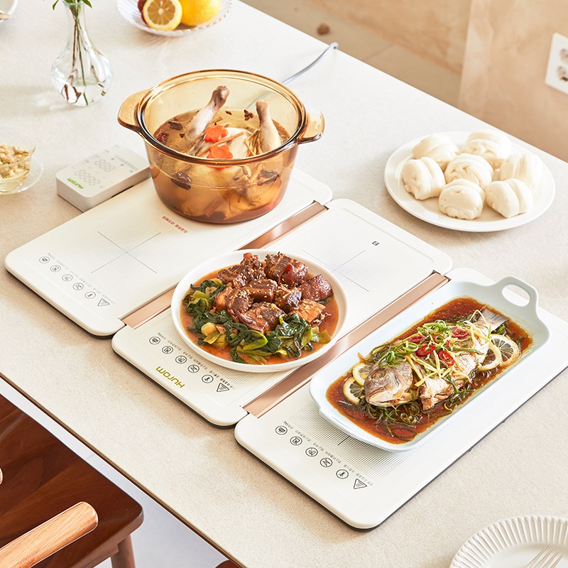 惠人折叠暖菜板饭菜保温板热菜C板家用暖菜垫方形餐桌多档定时