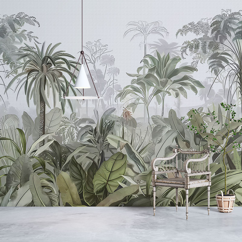 壁纸3d立体东南亚风p热带雨林电视背景墙壁纸客厅壁布卧室墙布壁