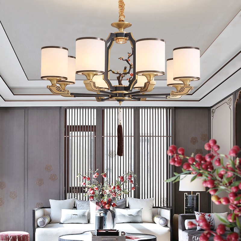 禅意新中式全铜吊灯客厅灯t复古大气中国风古典餐厅2024新款纯灯