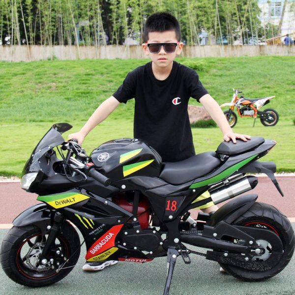 迷你摩托车机车跑车49四中成人儿童电动车汽油冲二小趴赛小型冲CC