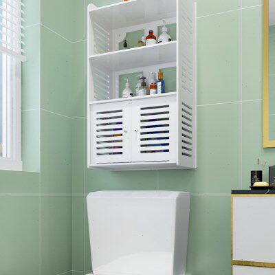 马桶卫生间洗漱台浴室置物架收纳柜防水免打孔厕所墙上吸壁式壁挂