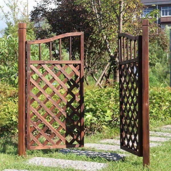 户外院子护栏栅栏门防腐木菜园围栏门庭院室外木门围墙花园装厂家