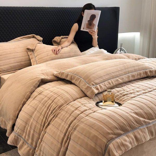 高端冬季牛奶绒四件套床上被套双面绒加厚珊瑚绒床单床笠家用保暖,居家布艺,汗蒸服,淘宝优惠券,粉丝福利购,淘宝优惠卷