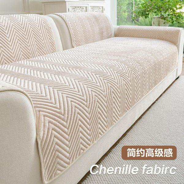 纯色简约超声波毛绒沙发垫2026新款固定防滑一片式皮沙发坐垫盖巾,居家布艺,沙发垫,淘宝优惠券,粉丝福利购,淘宝优惠卷