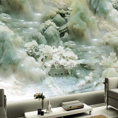 8D立体电视背景墙纸5D玉山水壁纸中式奢华壁画家用装饰影视墙布,家装主材,无纺布墙纸,淘宝优惠券,粉丝福利购,淘宝优惠卷