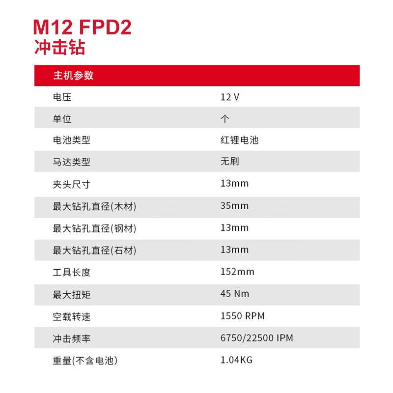 美沃奇milwaukee起子机冲击钻套装fid2fpd2充电式螺丝批手电钻