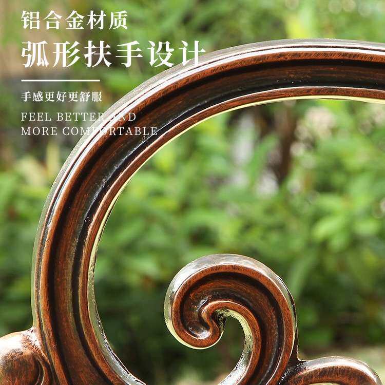 公园椅长椅铸铝户外实木铸铁塑木长凳室外铁艺排椅扶手欧德户外