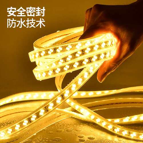 100米装led灯带条三色变色家用客厅吊顶装饰室外超亮户外防水220V