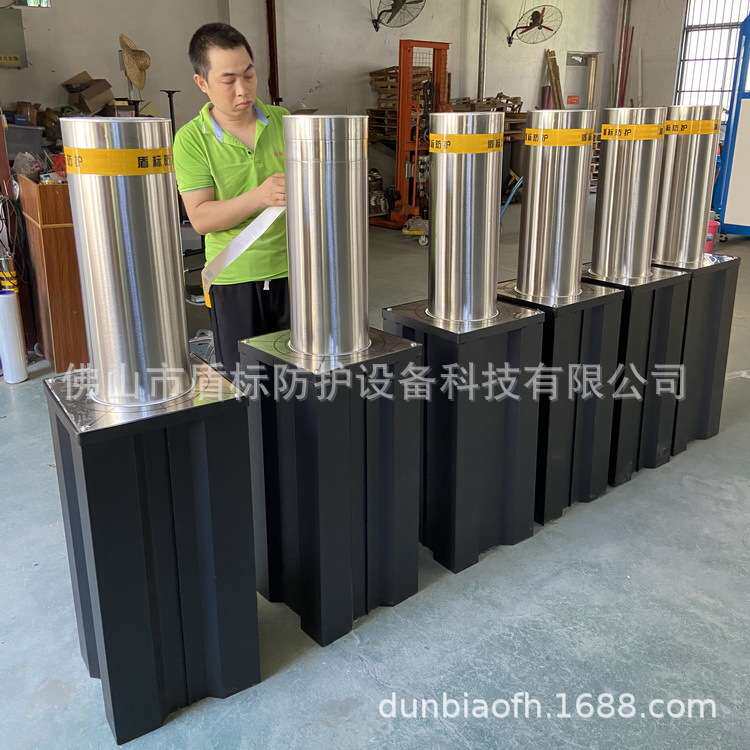盾标防护全自动升降柱 单位公园酒店门口升降路障 不锈钢成品车挡