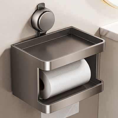 吸盘纸巾盒卫生间厕纸盒纸巾w架抽纸盒卷纸架壁挂厕所卫生纸置物