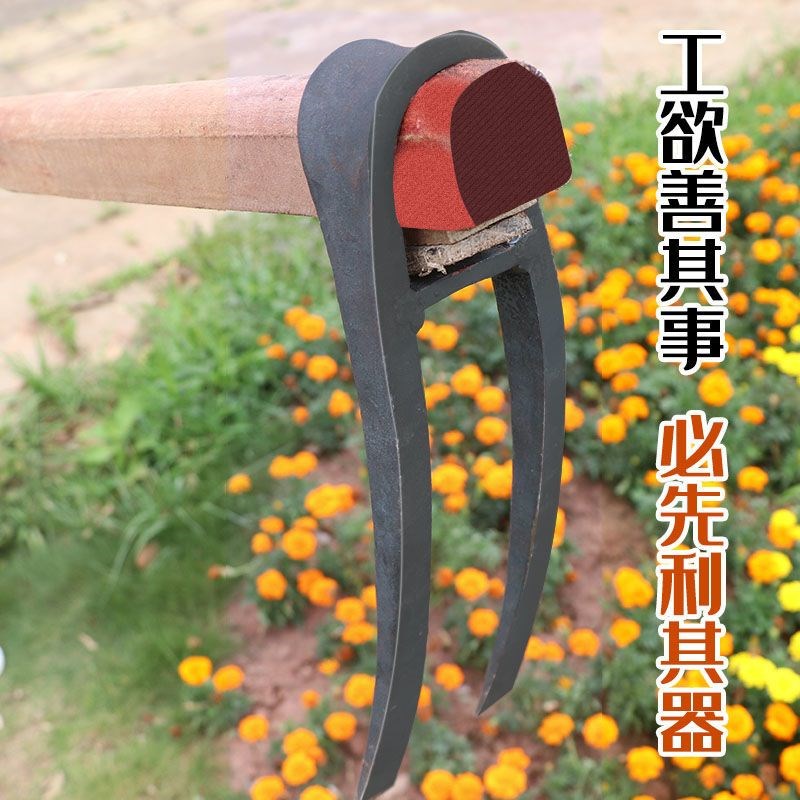 锄地锄头b农村 锰钢锄头 农用锻打全钢锄头开 荒锄头二齿锄园