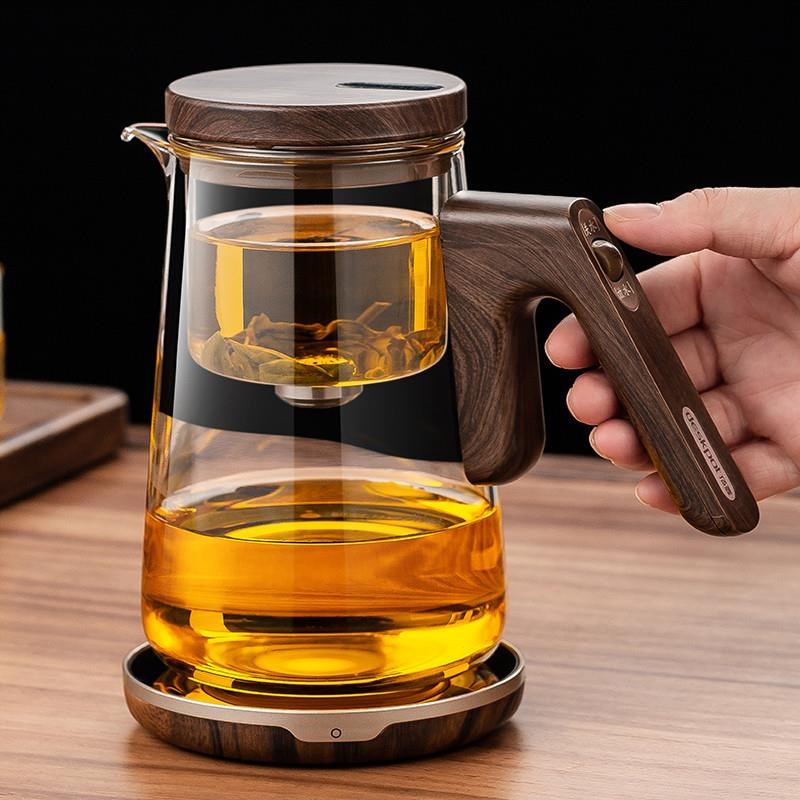 磁吸飘逸杯泡茶壶无杆一键下水高档办公茶具一键R过滤茶水分离杯