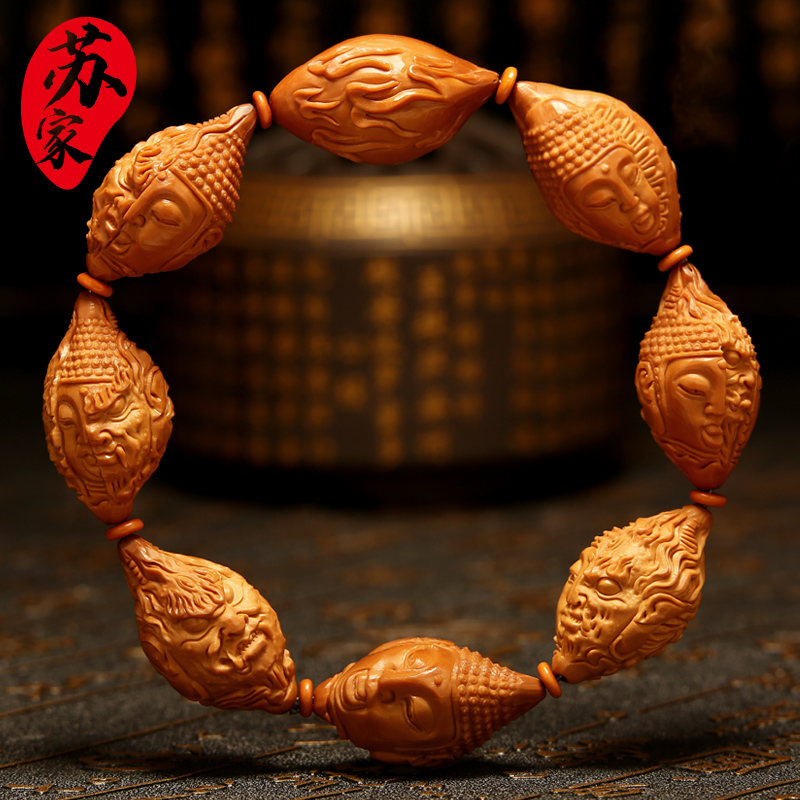 橄榄核手串一念之间佛磨2.1大B籽文玩手工雕刻一念之差手链男女士