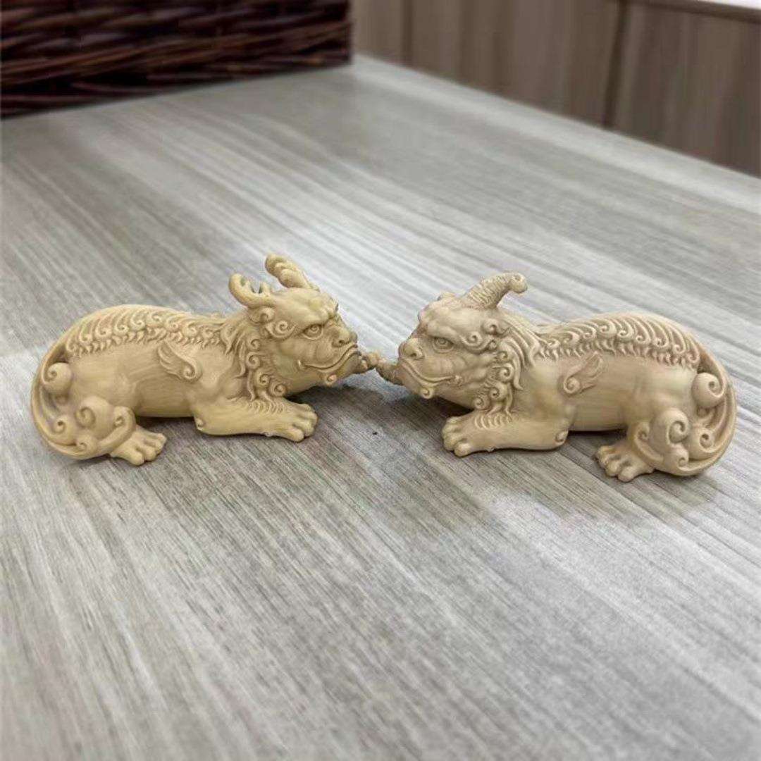 小叶黄杨木雕刻貔貅挂件手工招财手把件手把玩实木文玩工艺品摆件
